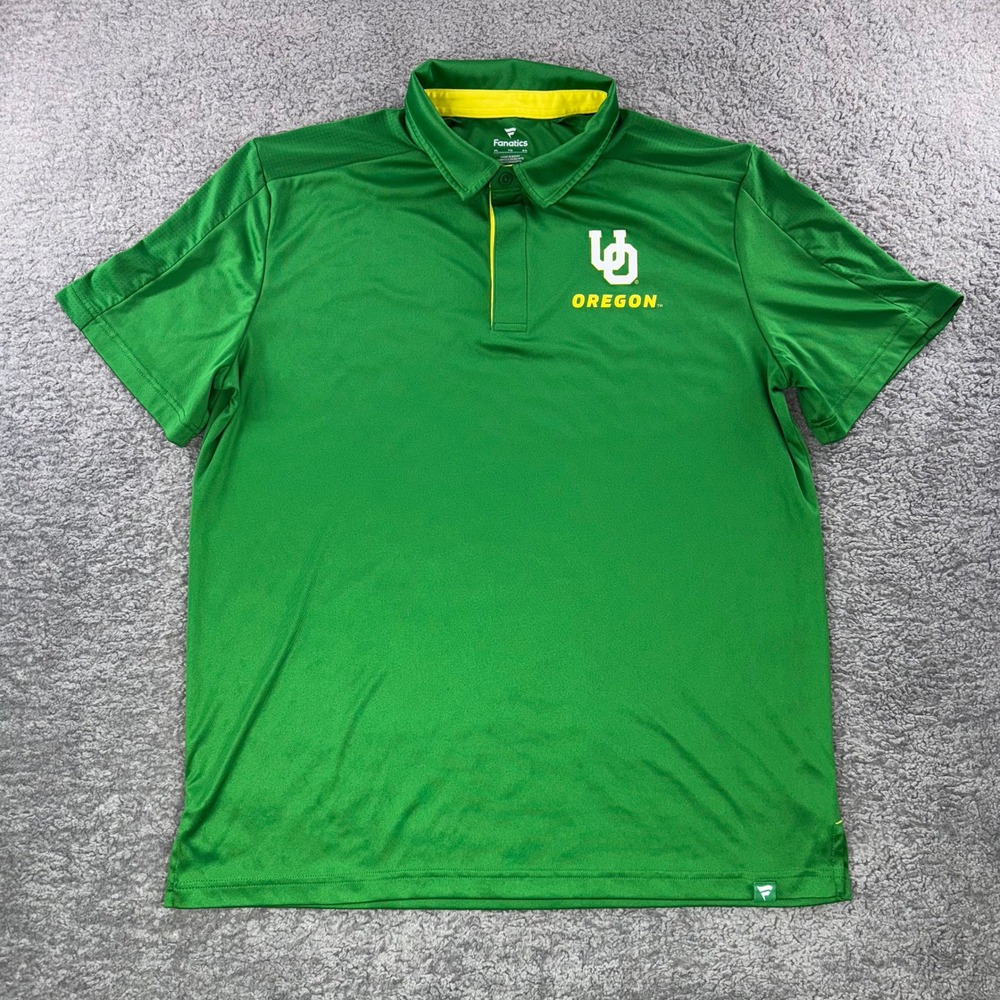 Fanatics Oregon‎ Ducks Mens XL Green Short Sleeve Performance Polo Shirt NCAA